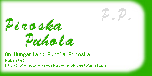 piroska puhola business card